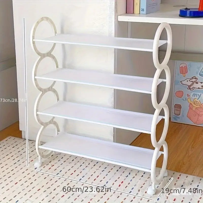 Mhome 4-Layer Shoe Rack with Circular Frame