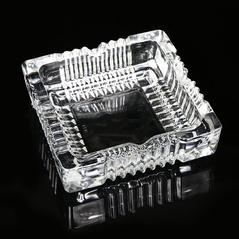 MHome Durable Glass Ash Tray In Round And Square Shape For Home Or Office