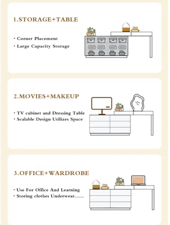 Dulce multi-functional vanity/dresser/desk