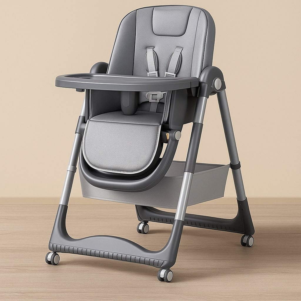 MBaby 3-in-1 Adjustable Baby High Chair – Reclining, Folding & Convertible