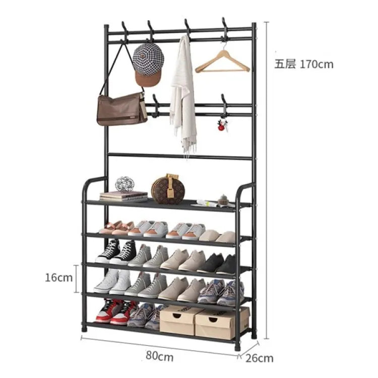 Multi functional Shoe Rack Organizer Simple Floor Coat Rack Shoe Hat Rack
