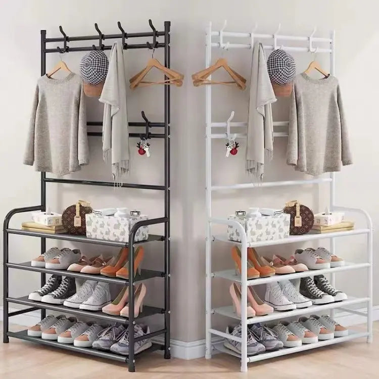 Multi functional Shoe Rack Organizer Simple Floor Coat Rack Shoe Hat Rack
