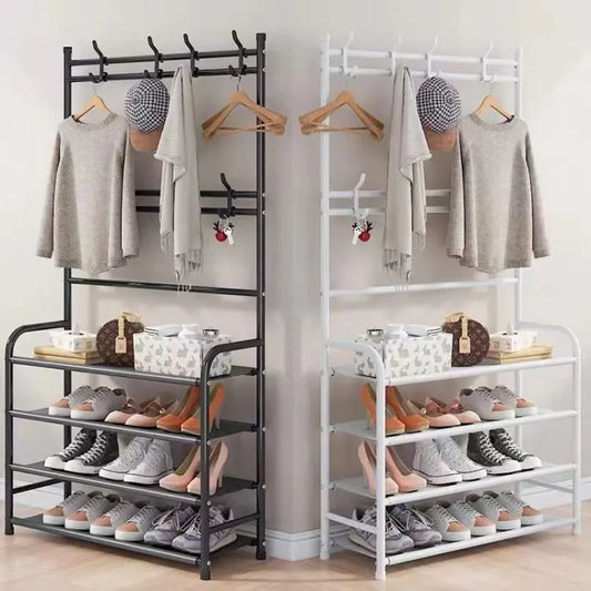 Multi functional Shoe Rack Organizer Simple Floor Coat Rack Shoe Hat Rack