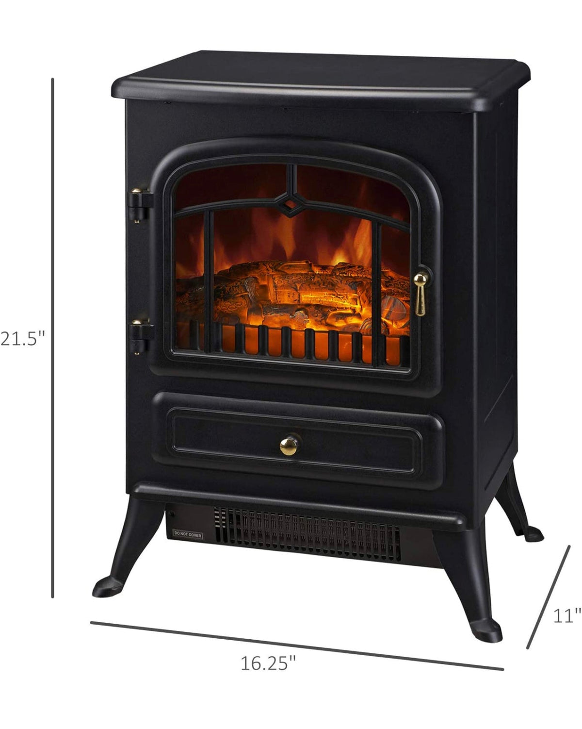 Freestanding Fireplace With Realistic Flames/Logs 1850w