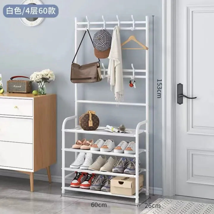 Multi functional Shoe Rack Organizer Simple Floor Coat Rack Shoe Hat Rack