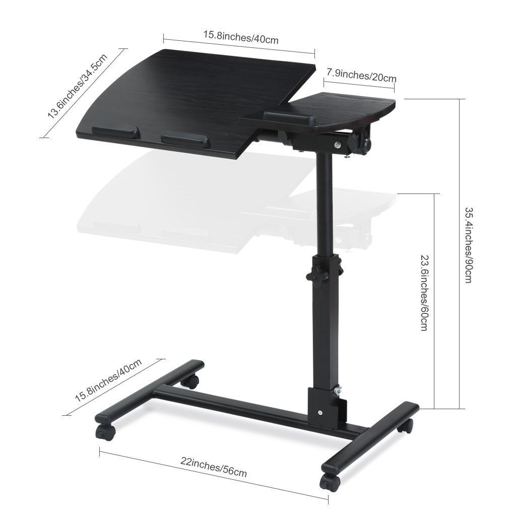 MFurn Foldable Adjustable Laptop Computer Desk Rolling Table