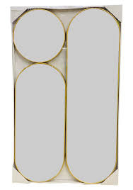 Art Deco Gold Wall Mirror Set – 2 or 3 Piece Decorative Home Décor