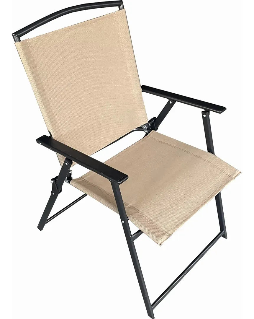 MFurn Bahama Folding Garden Chair With Armrests - Khaki