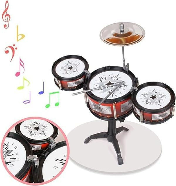 Musical Instrument Toy Drum Set for Kids with Stool