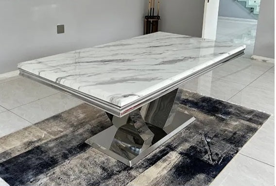 Alvaro 8 seater marble dining table-CS