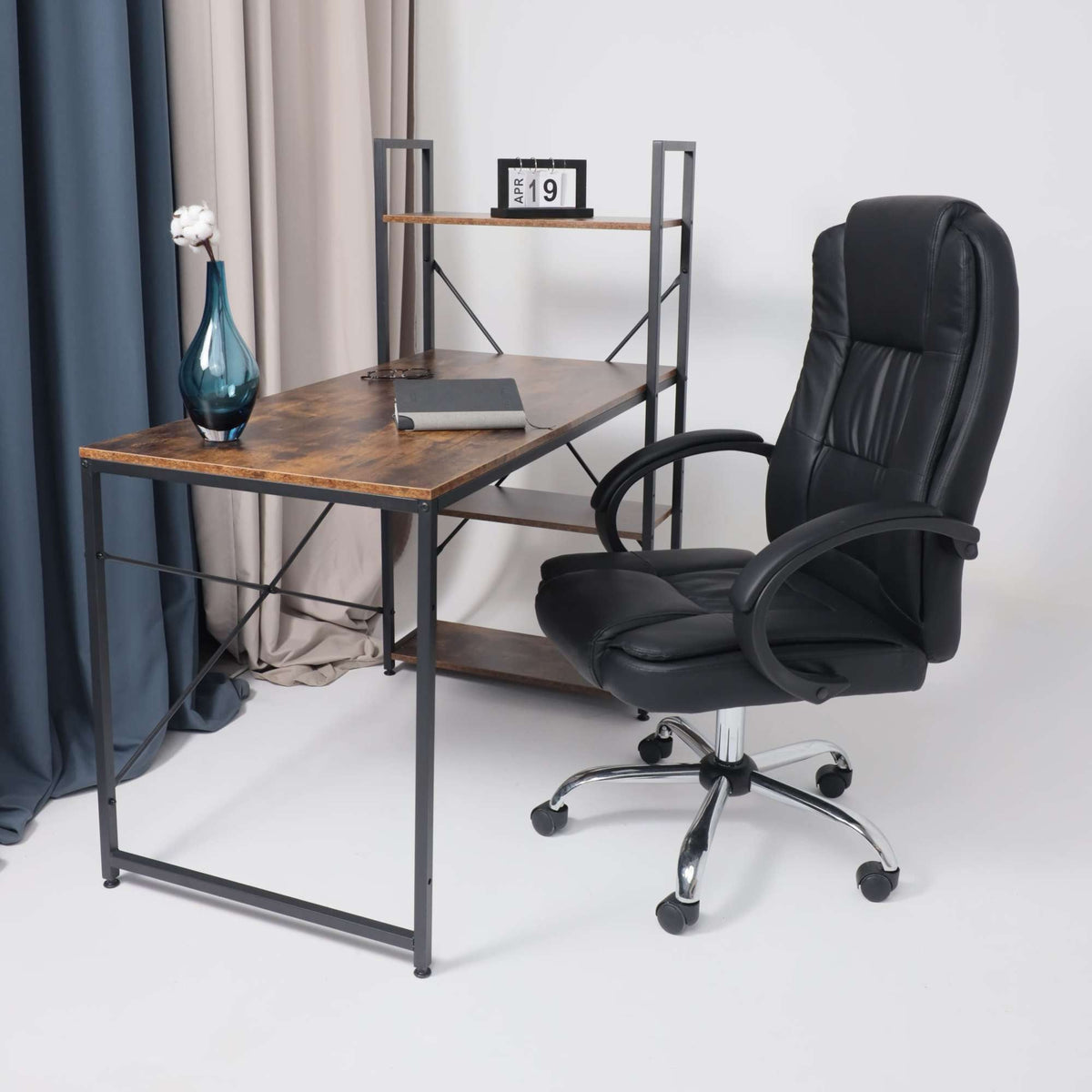 MFurn Office Desk with Side Shelves - VARIOUS COLORS