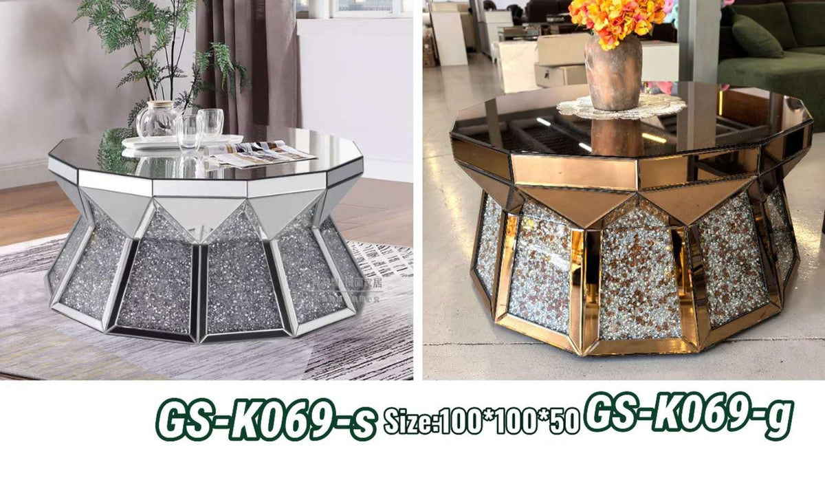 Raha glam mirrored coffee table
