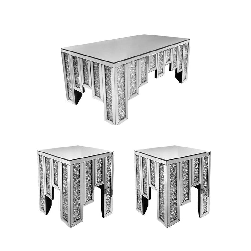 Canali mirrored glam side table
