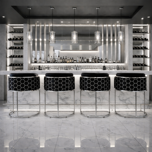 Avery Luxe Silver Bar Chairs