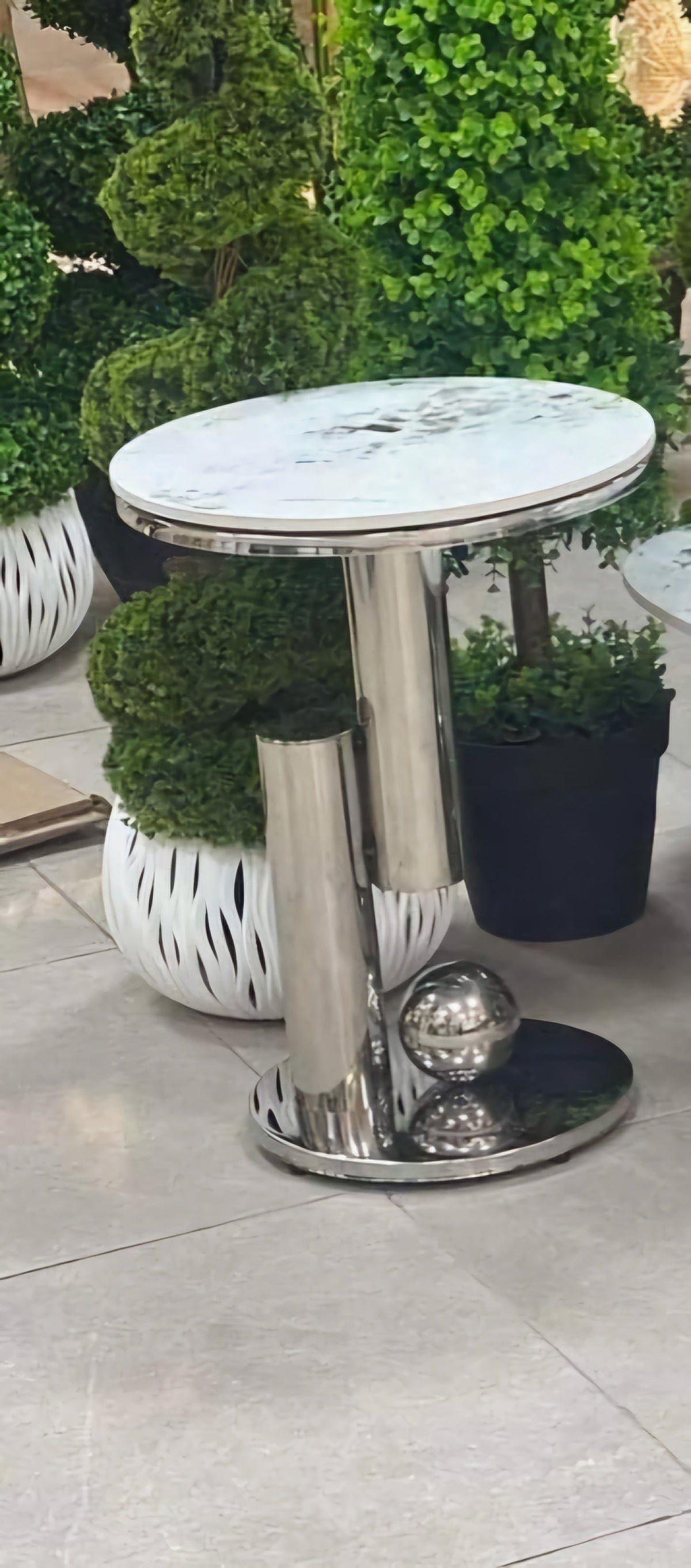 Silver side table