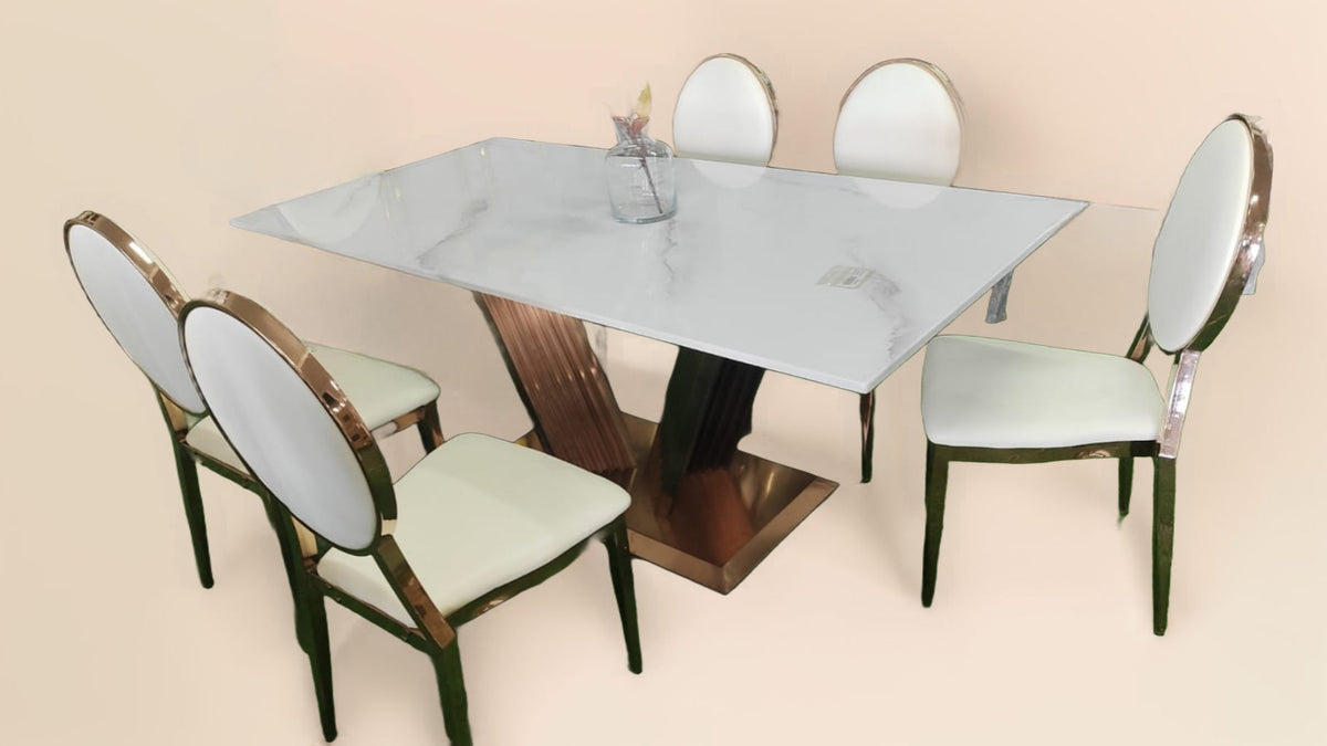Kyra Rose Gold Dining Set