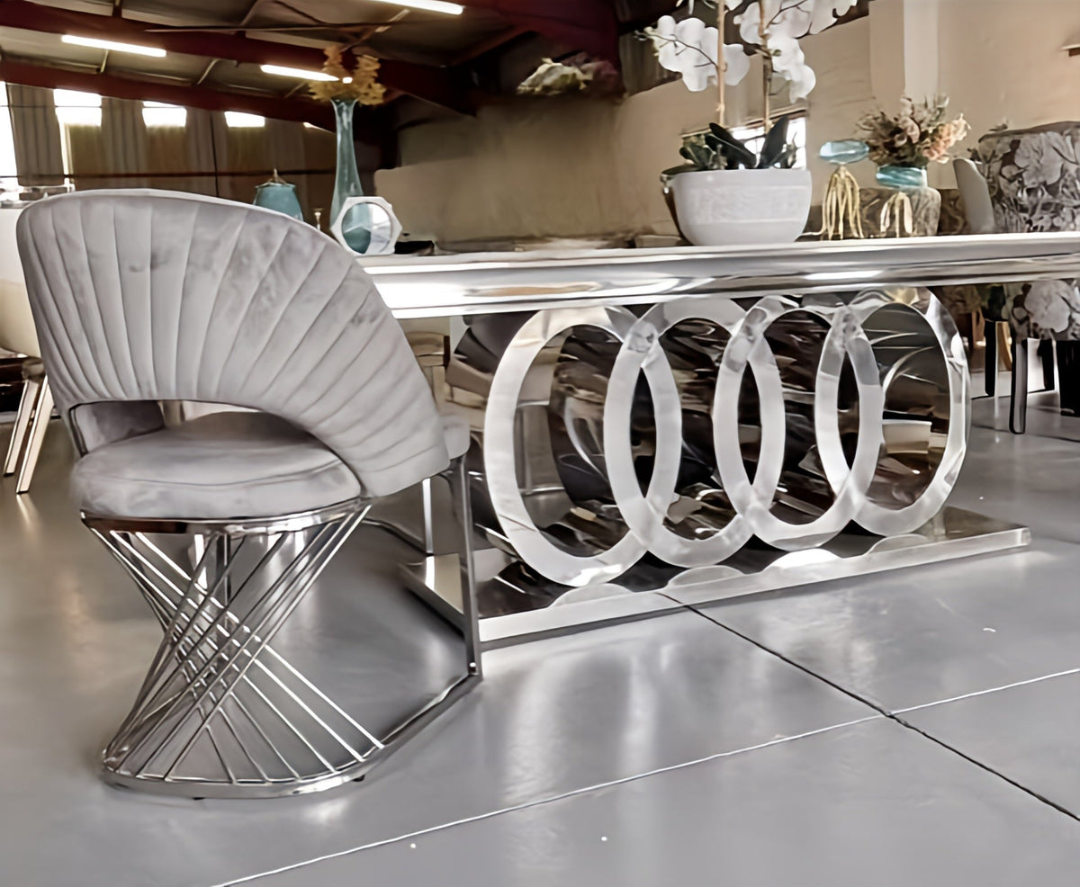 Grey and silver luxury dining chair