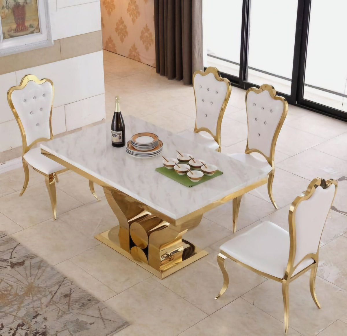Gold Monaco Dining Set-6 Seater