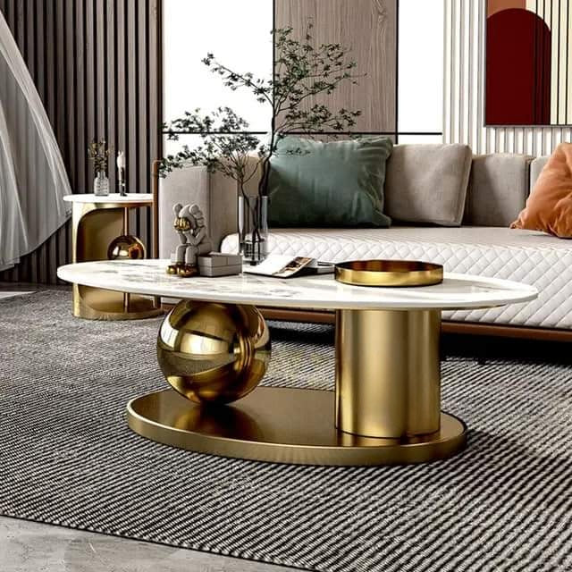 Elena luxe gold coffee table set
