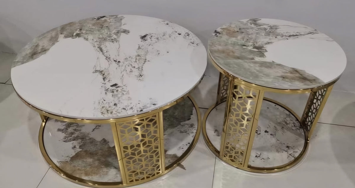 Ayla marble nested coffee table set