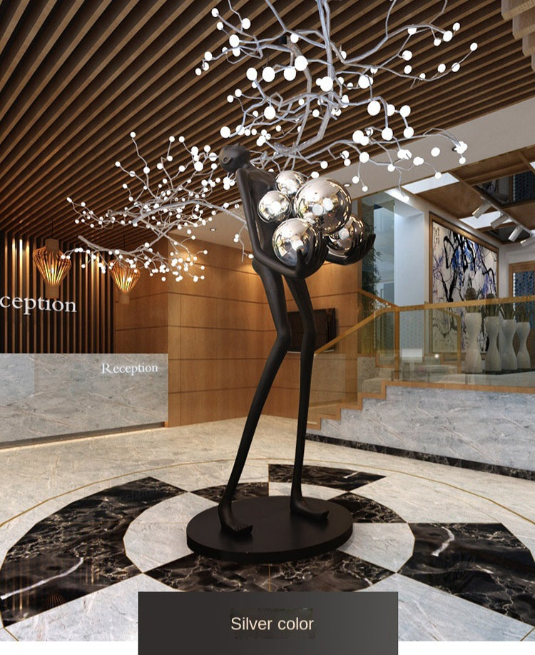 Black man sculpture lamp 