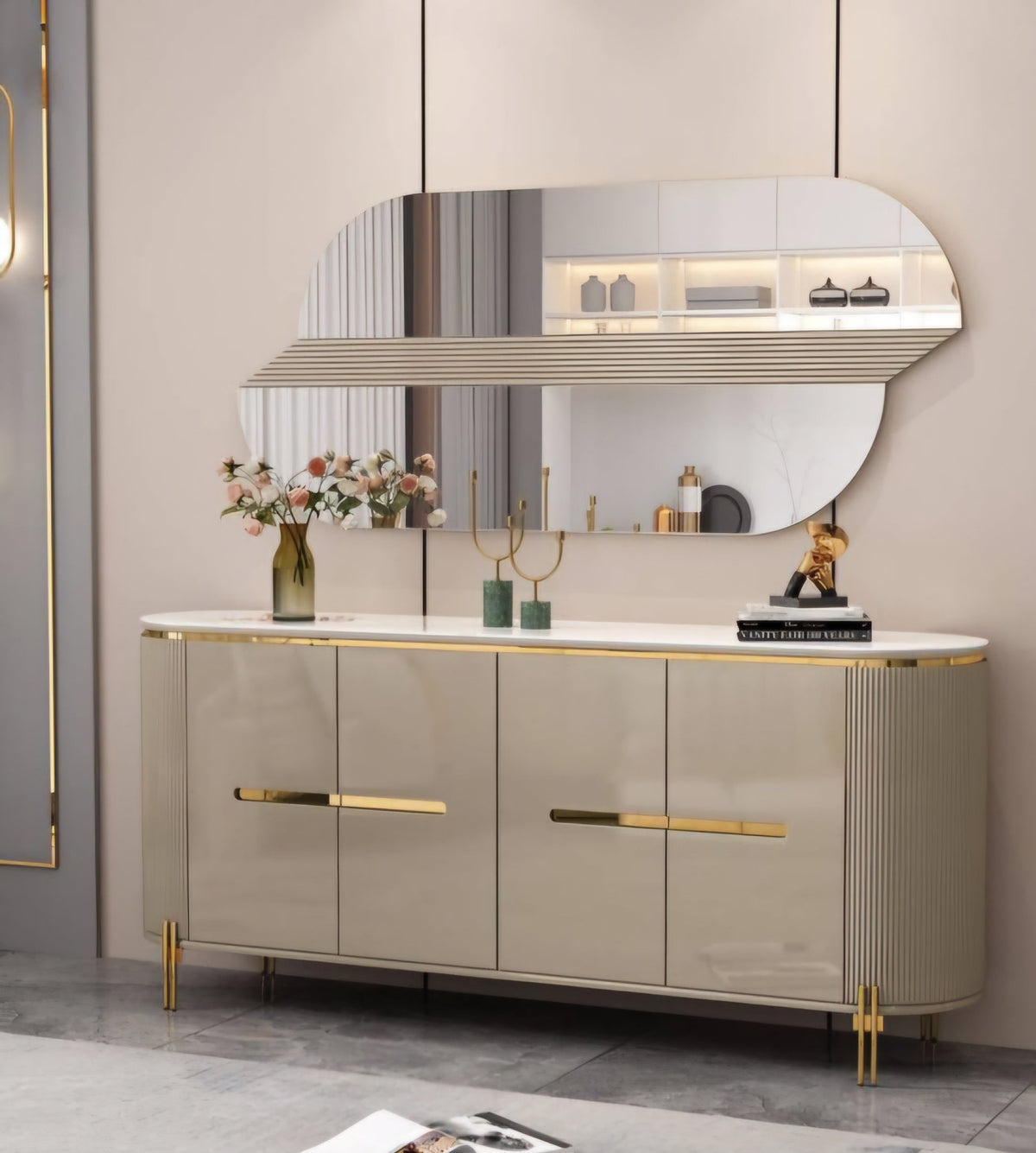 Versailles Buffet Table /Mirror Set