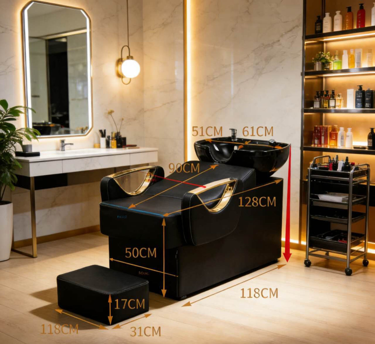 Luxe Salon Shampoo Lounger