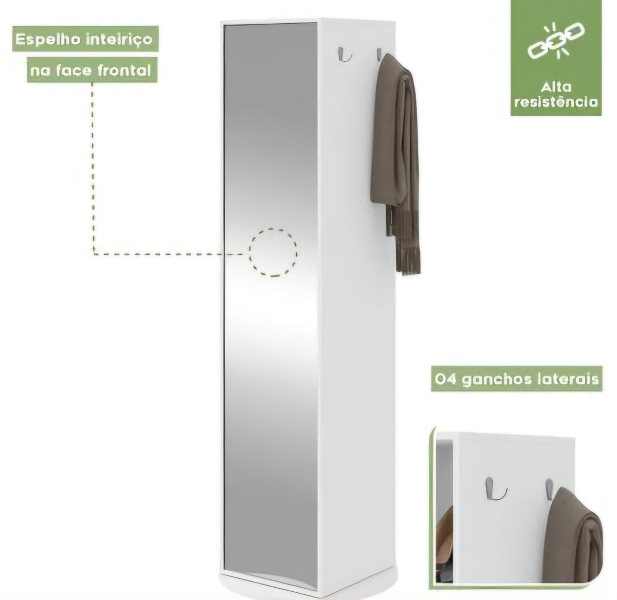 Rotating 360 degree mirror cabinet
