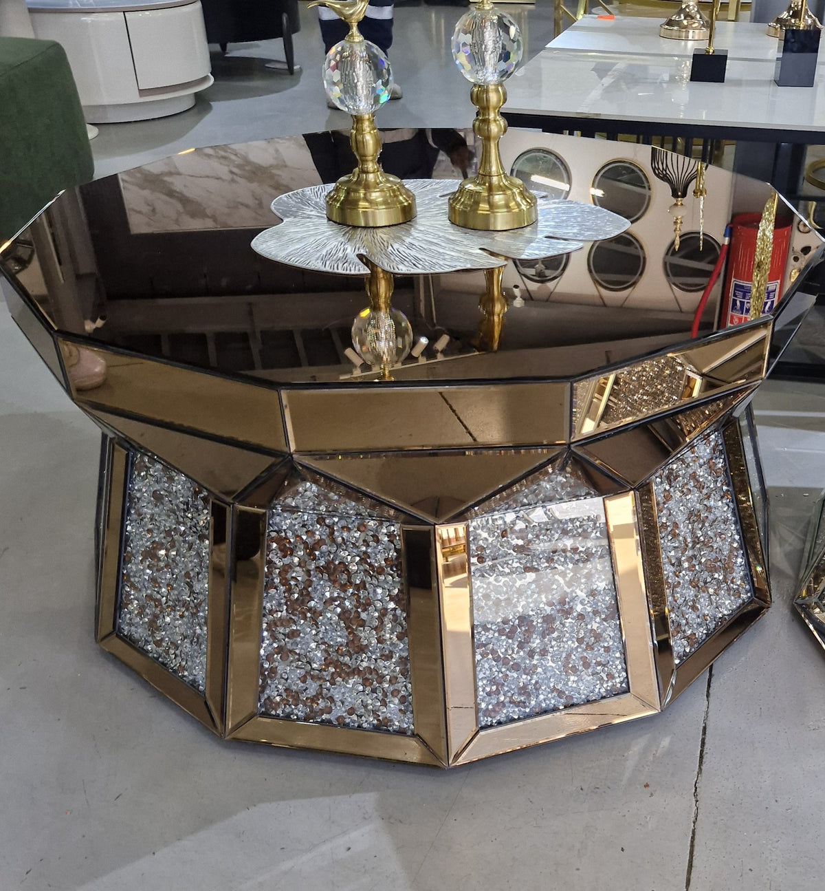 Rose gold Mirrored coffee table 