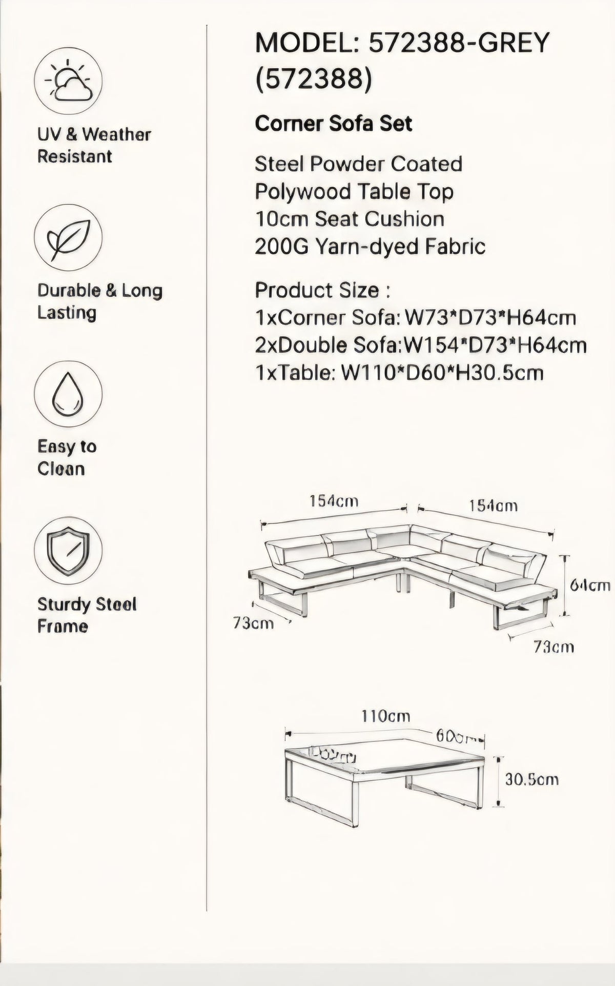Laguna corner outdoor set
