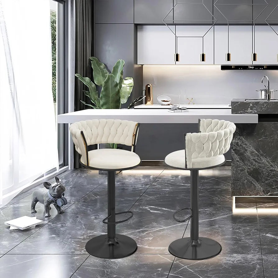 Darcy matte black bar chairs