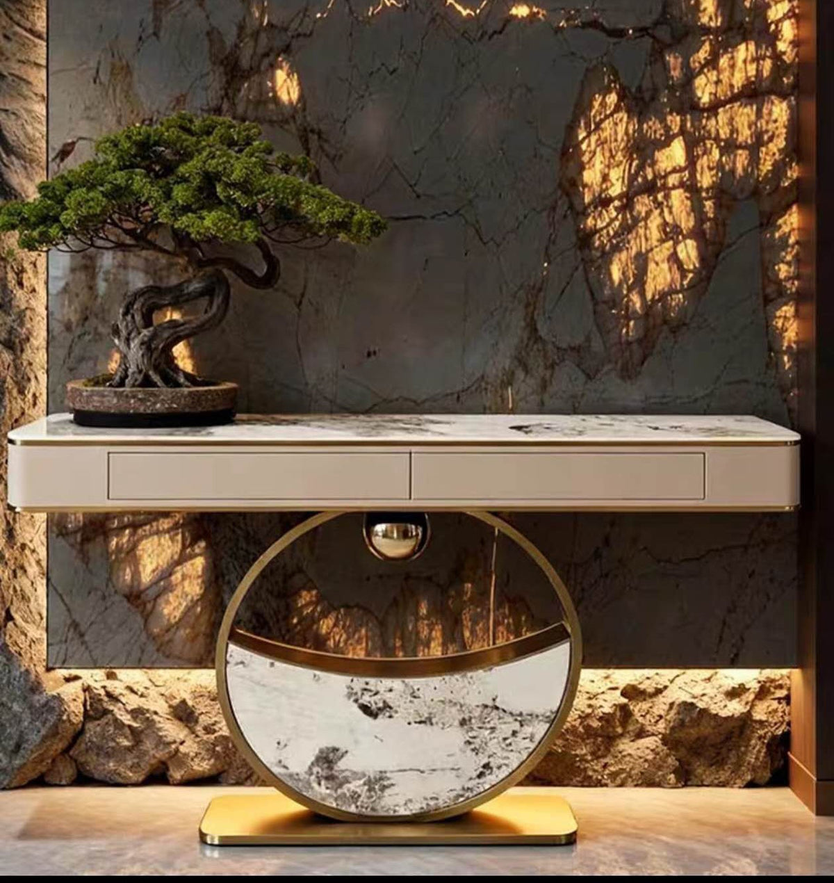 Perugia luxe marble console