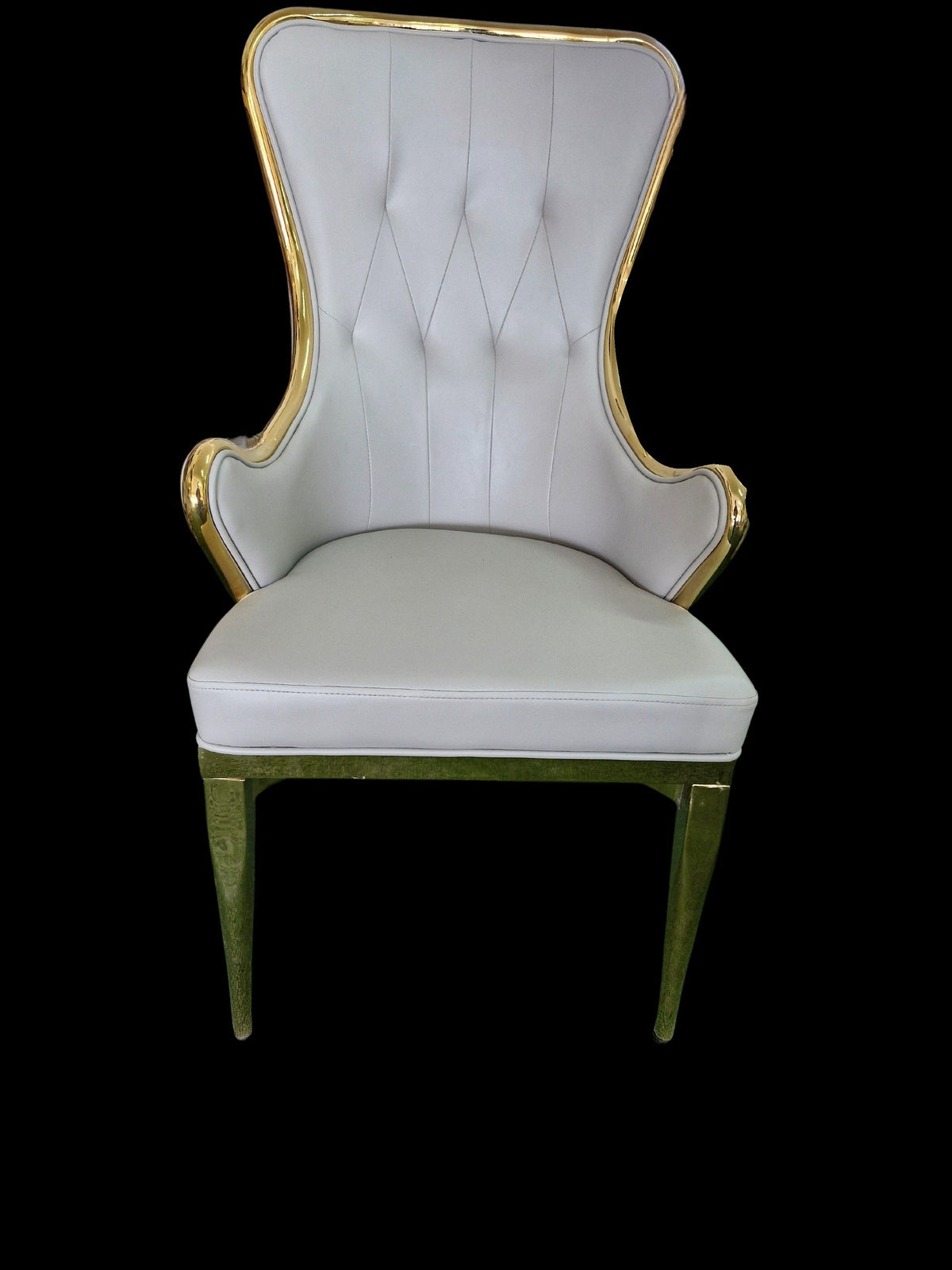 Grey and gold Victorian Dining chair 