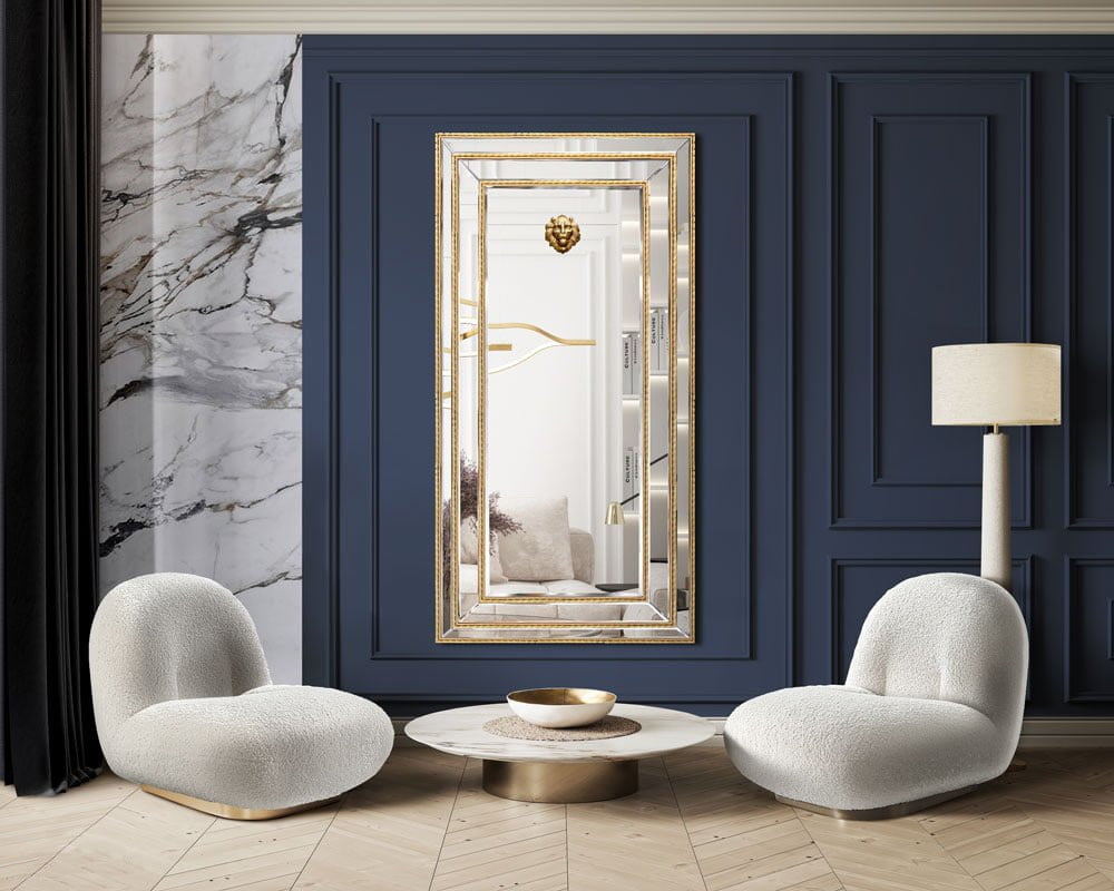 Sapphire lion mirror