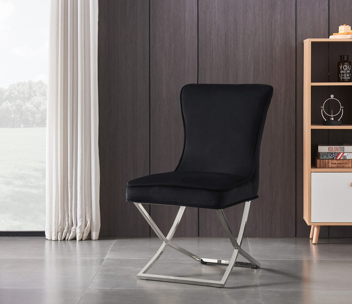 velvet black and silver dining chairs
