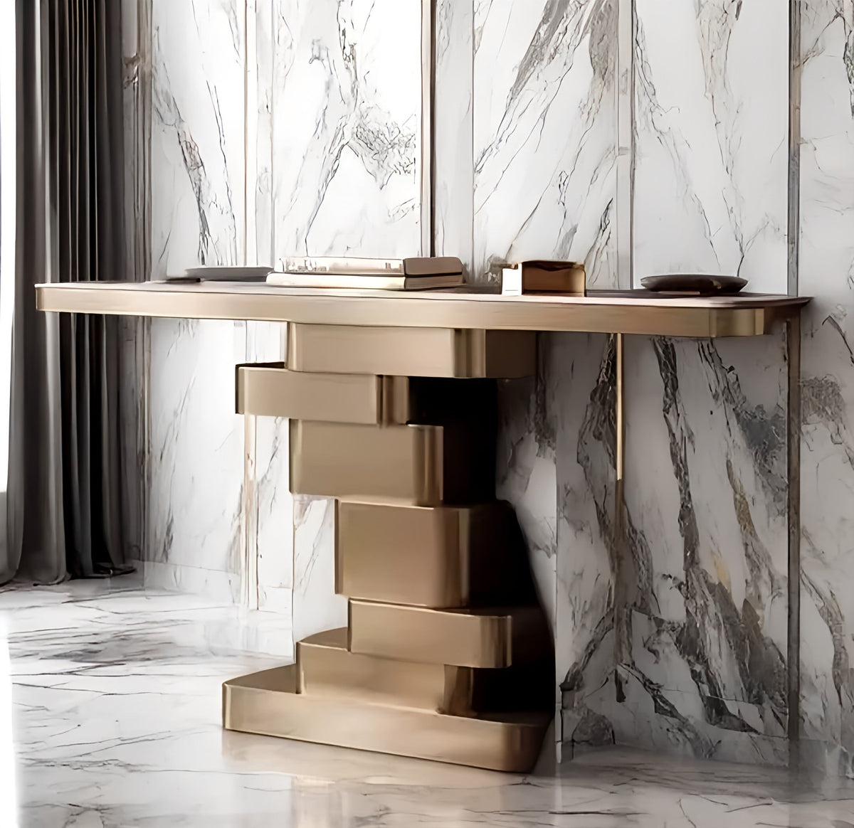 Bellisimo gold luxe console table
