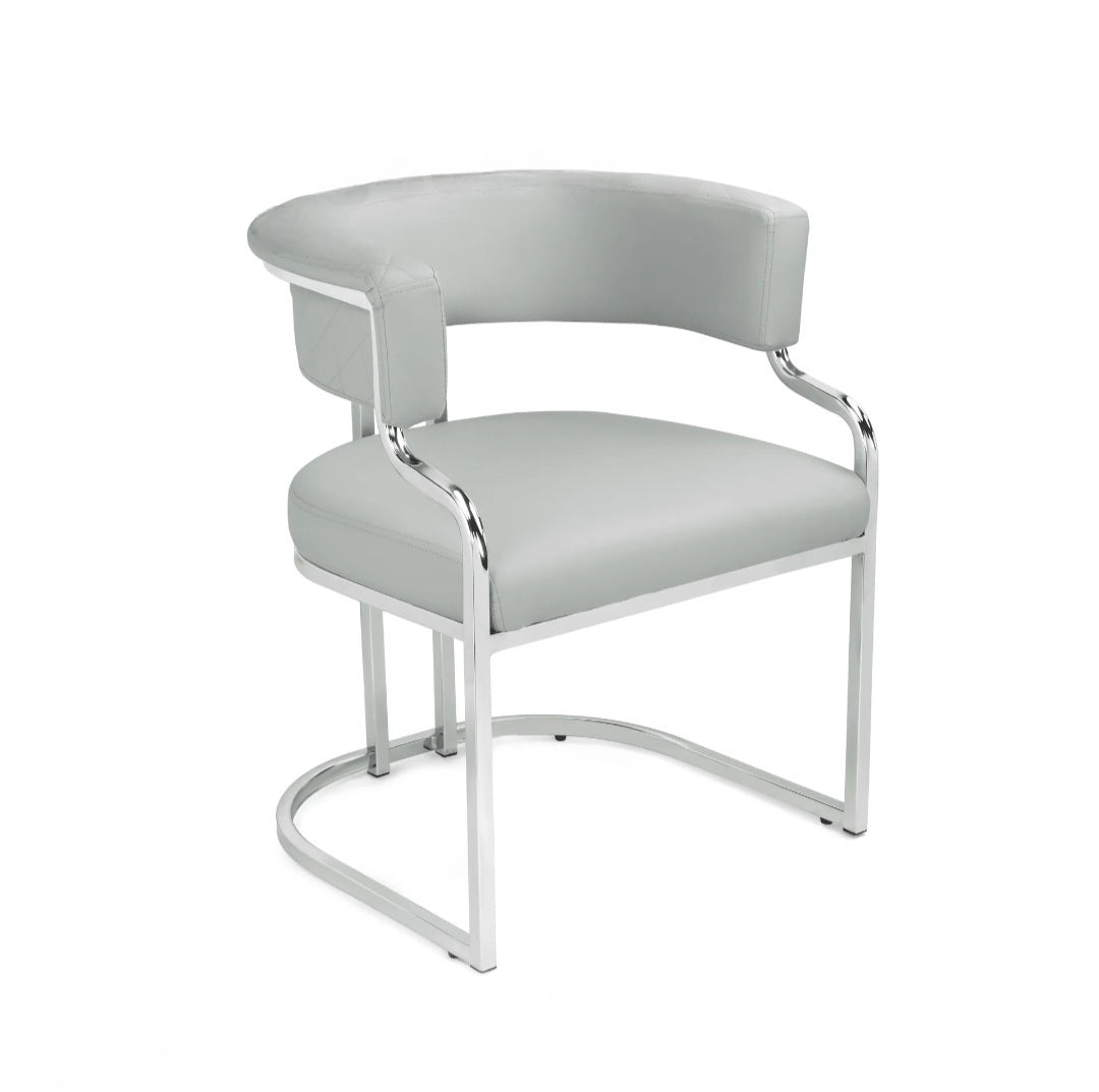 Grey and silver low dining chair 