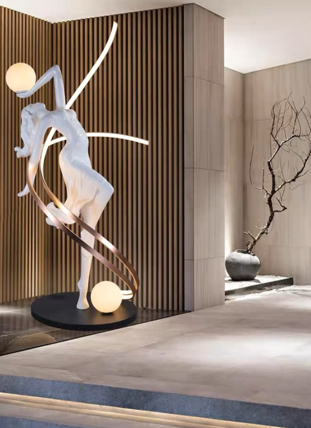 Athena Dancing Goddess Lamp Sculpture
