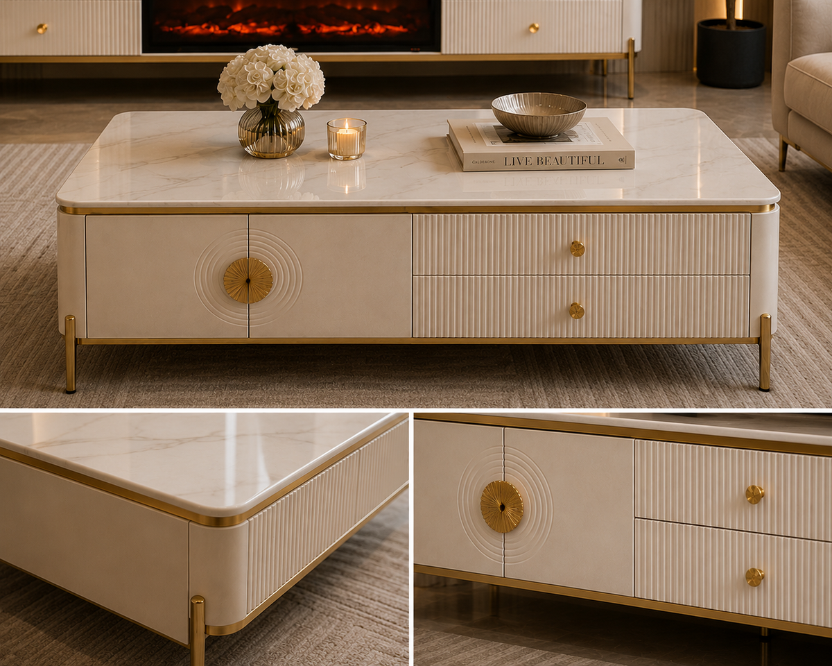 Tuscany Fireplace Plasma Stand/Coffee Table Set
