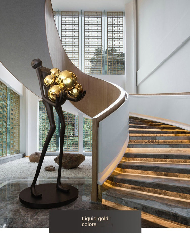 Black man sculpture lamp 