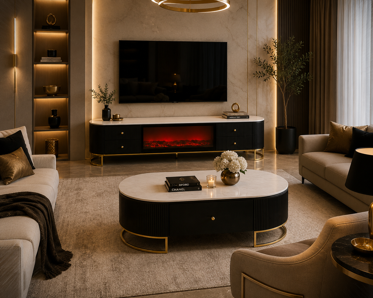 Leonara Fireplace Plasma Stand