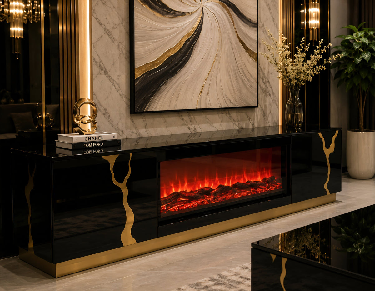 Velasco Fireplace TV Stand/ Coffee Table Set