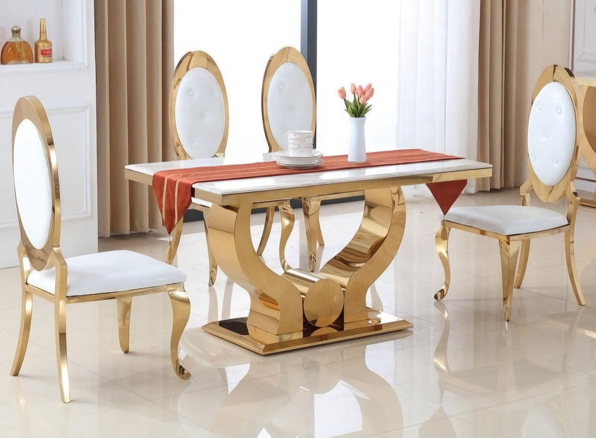 Gold Monaco Dining Set-6 Seater