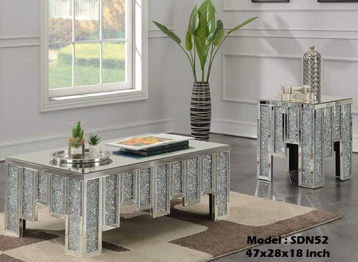 Canali mirrored glam coffee table