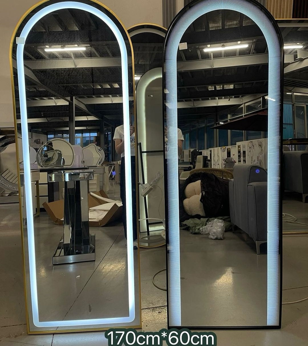 Arch led standing mirrors 
