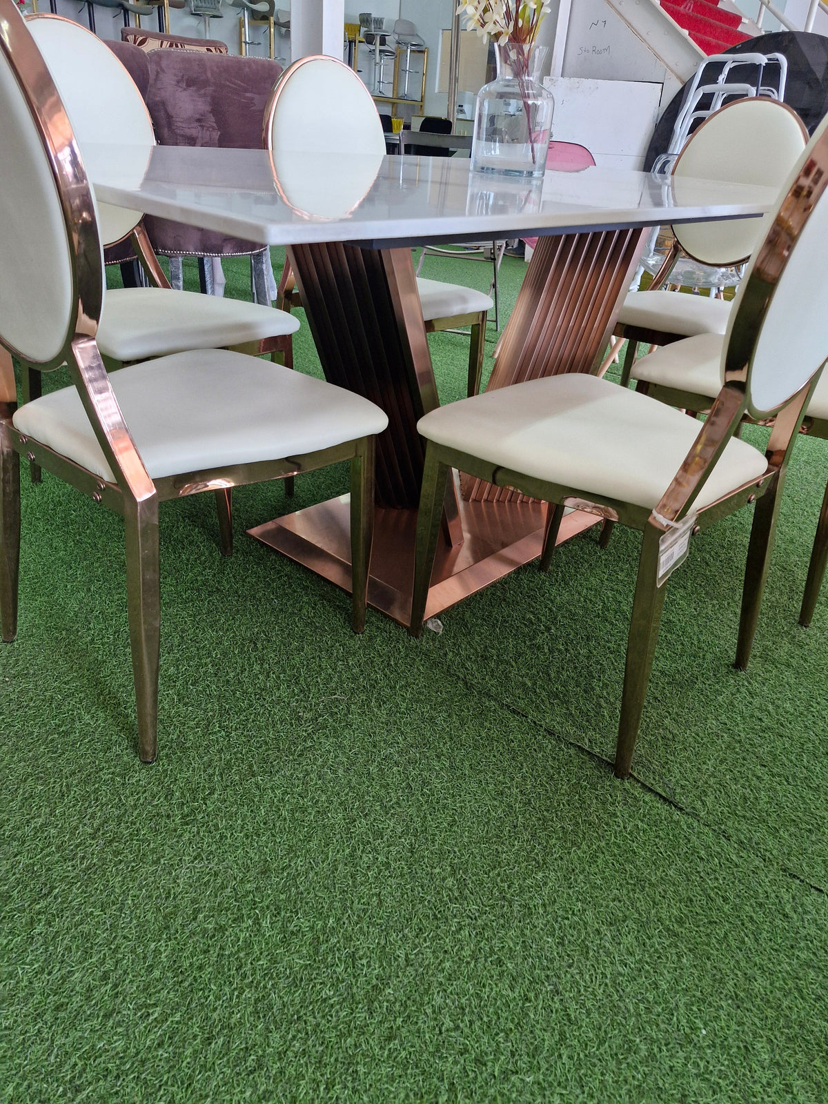 Kyra Rose Gold Dining Set