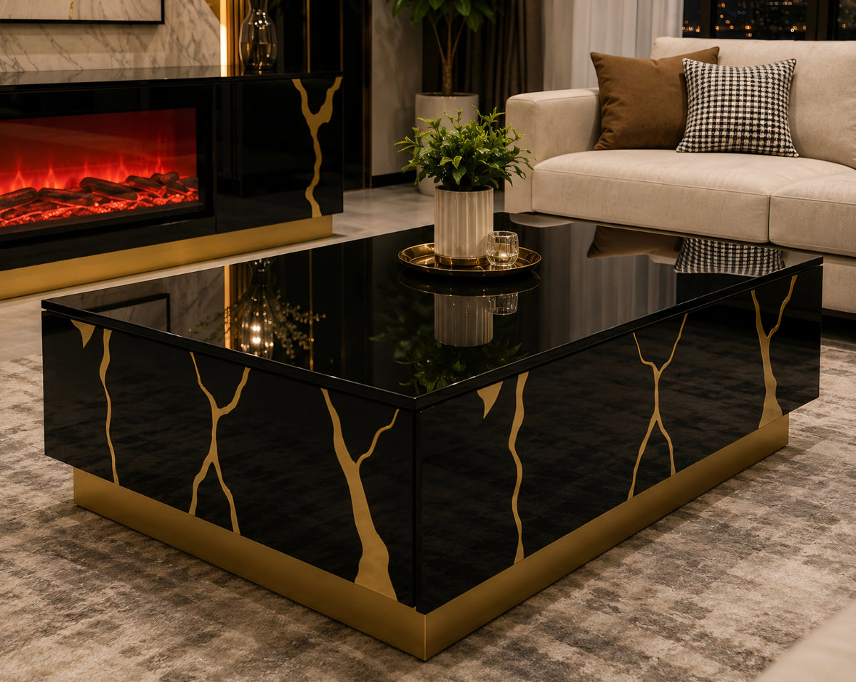 Velasco Fireplace TV Stand/ Coffee Table Set