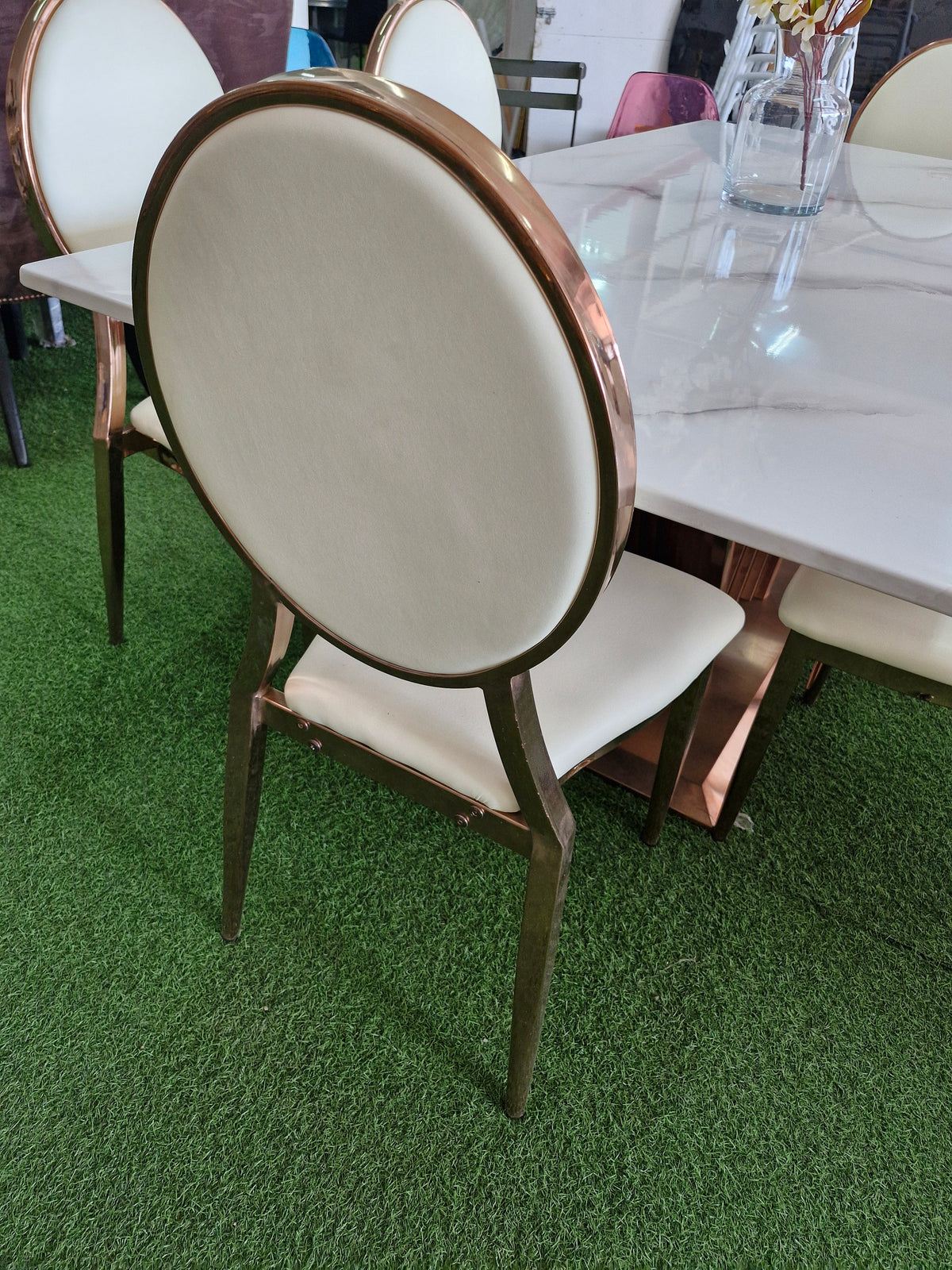 Kyra rose gold dining chair