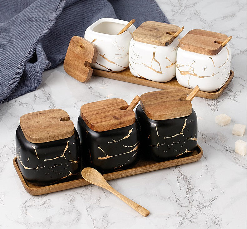 Marble condiment set