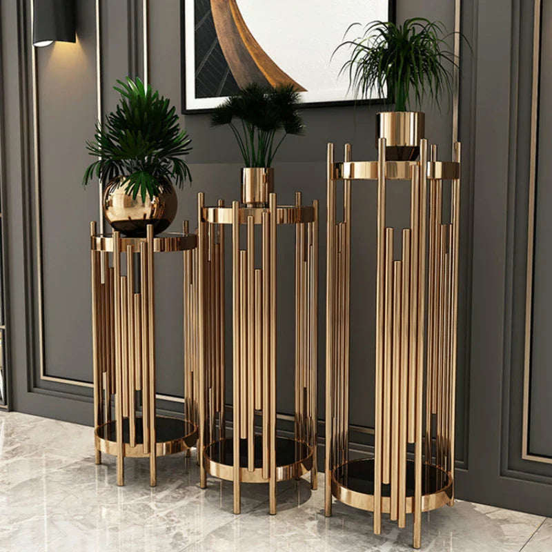 3 piece gold side tables 